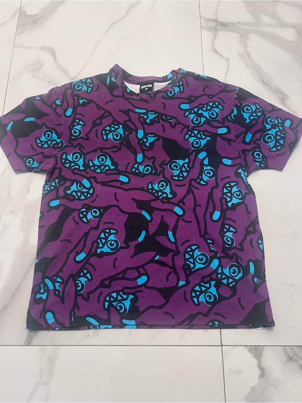 ICECREAM Mens Yikes Purple Magic Short Sleeve Tee NWOT